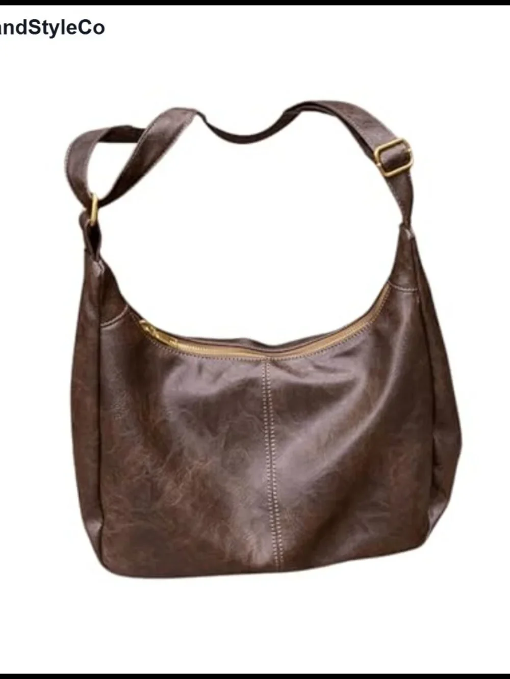 Women's Soft PU Leather Crossbody Hobo Bag Vintage Slouchy Zipper